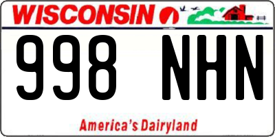WI license plate 998NHN