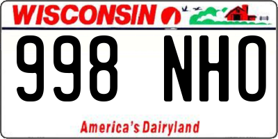 WI license plate 998NHO