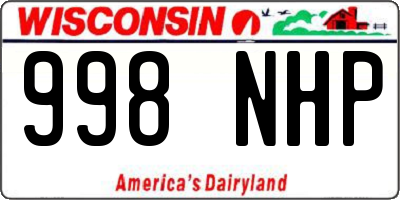 WI license plate 998NHP