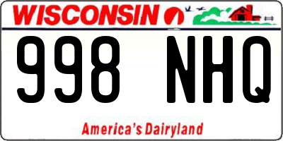 WI license plate 998NHQ