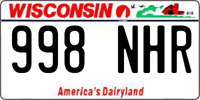 WI license plate 998NHR