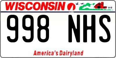 WI license plate 998NHS