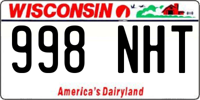 WI license plate 998NHT
