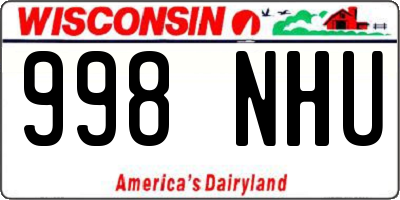 WI license plate 998NHU