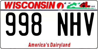WI license plate 998NHV