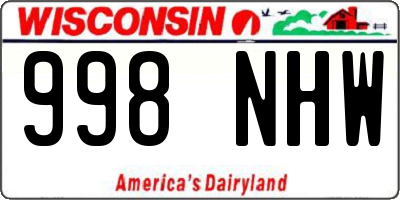 WI license plate 998NHW