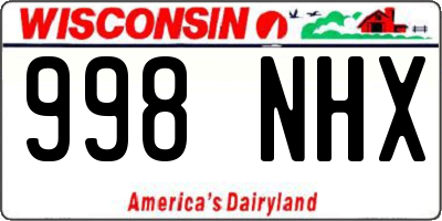 WI license plate 998NHX