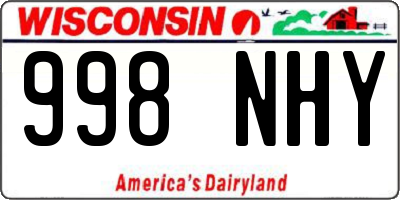 WI license plate 998NHY