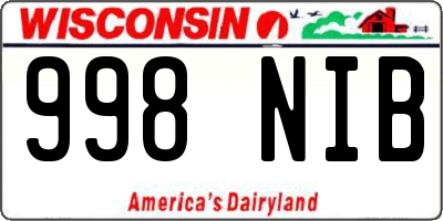 WI license plate 998NIB