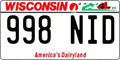 WI license plate 998NID