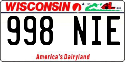 WI license plate 998NIE