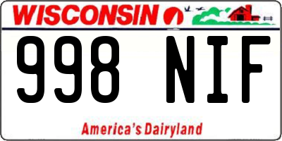 WI license plate 998NIF