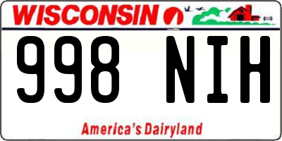 WI license plate 998NIH