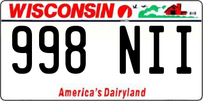 WI license plate 998NII