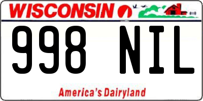 WI license plate 998NIL