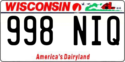 WI license plate 998NIQ