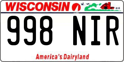 WI license plate 998NIR