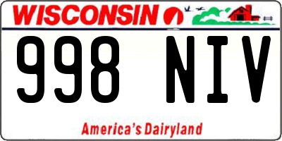 WI license plate 998NIV