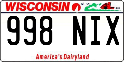 WI license plate 998NIX
