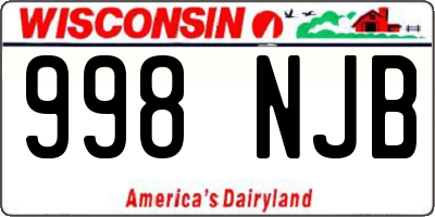 WI license plate 998NJB