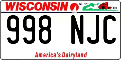 WI license plate 998NJC