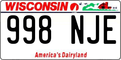 WI license plate 998NJE