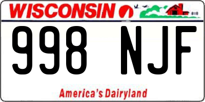 WI license plate 998NJF