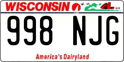 WI license plate 998NJG
