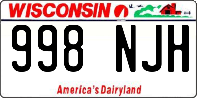 WI license plate 998NJH