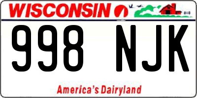 WI license plate 998NJK