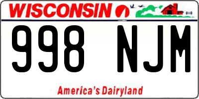 WI license plate 998NJM