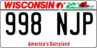 WI license plate 998NJP