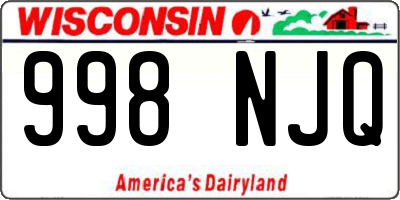 WI license plate 998NJQ