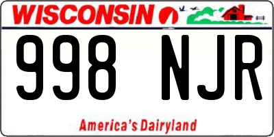 WI license plate 998NJR