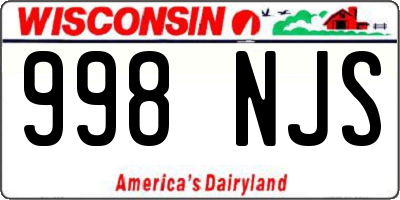 WI license plate 998NJS