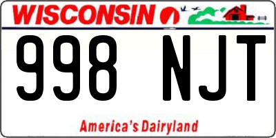 WI license plate 998NJT