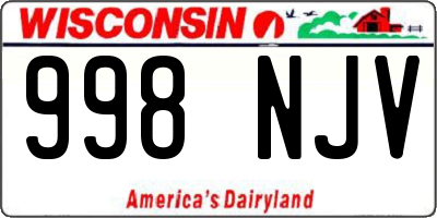 WI license plate 998NJV