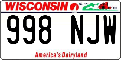 WI license plate 998NJW