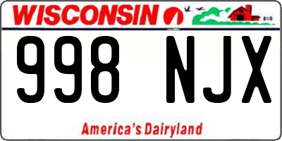 WI license plate 998NJX