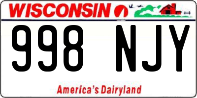 WI license plate 998NJY