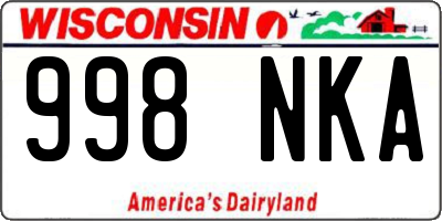 WI license plate 998NKA