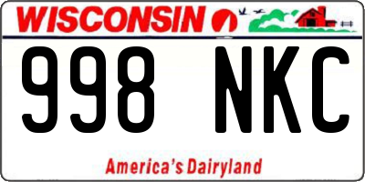 WI license plate 998NKC