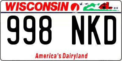 WI license plate 998NKD