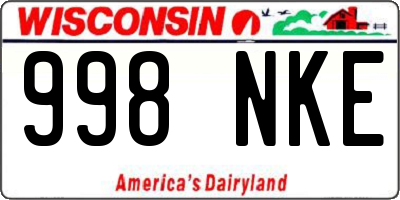 WI license plate 998NKE