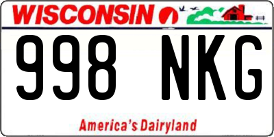 WI license plate 998NKG