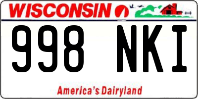 WI license plate 998NKI