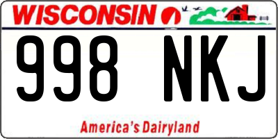 WI license plate 998NKJ