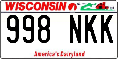 WI license plate 998NKK