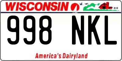 WI license plate 998NKL