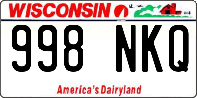 WI license plate 998NKQ